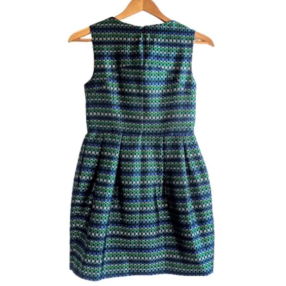 Shoshanna Veronica Aegean Blue Green Sleeveless Dress - Picture 2 of 5